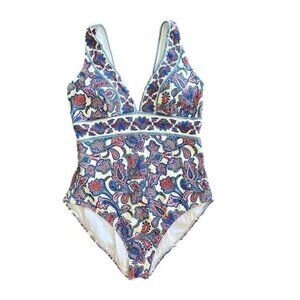 BODEN Porto Patterned One Piece Swimsuit - Size US12 /UK16